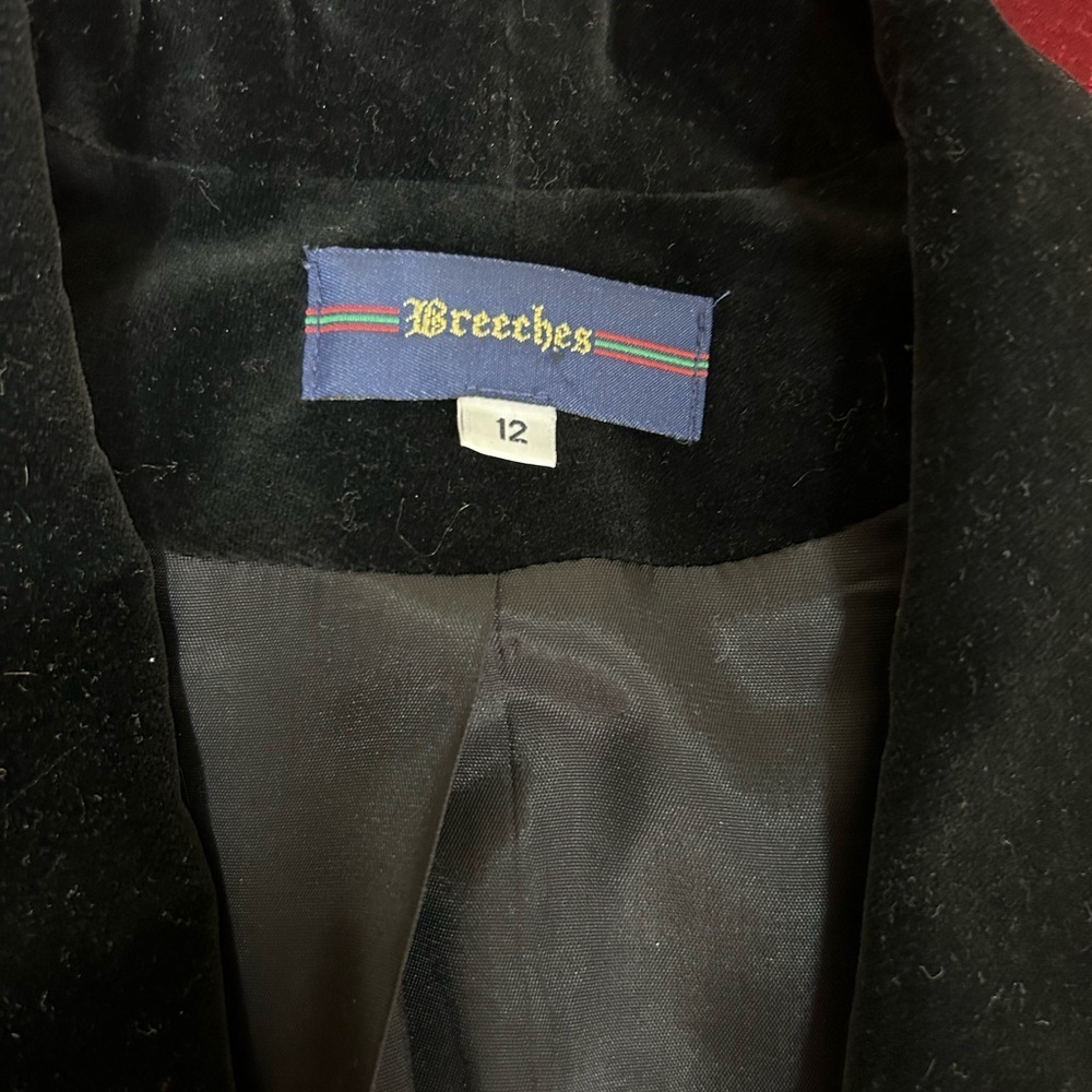 Oversize 90s Breeches Black & White Blazer Velvet Trim Size 12 - Picture 12 of 13